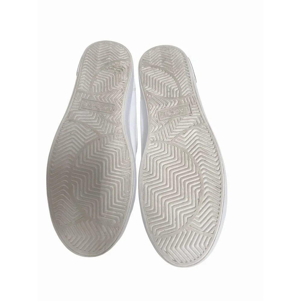 Lacoste Sneakers shoes White Green Crocodile Logo Lace Up Low Top Mens Size 9.5‎